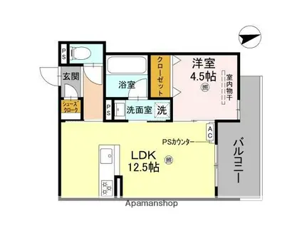 クレッシェンドⅥ(1LDK/2階)の間取り写真