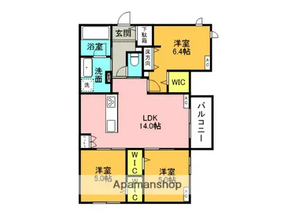 茨木市上穂積2丁目ヘーベルメゾン(3LDK/3階)の間取り写真