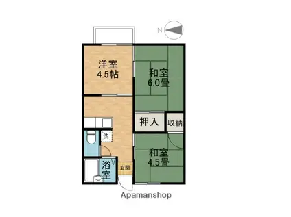 ハイツベインテⅠ(3K/2階)の間取り写真