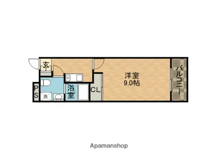 カーサ・ロサード(1K/2階)の間取り写真