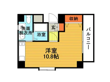 シャインビュー豊中(ワンルーム/2階)の間取り写真