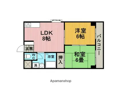 MJBハイツ(2LDK/2階)の間取り写真