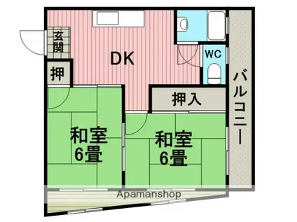 山ノ上ハイツ(2DK/3階)の間取り写真