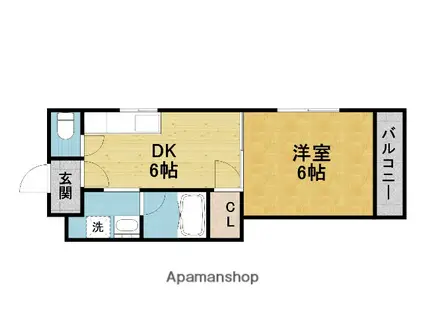 立花ハイツ(1DK/1階)の間取り写真