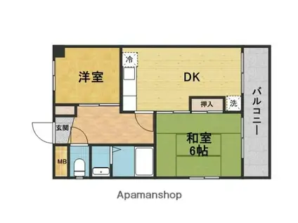 サンパレス21永楽荘(2DK/5階)の間取り写真