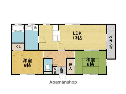 グレース(2LDK/2階)の間取り写真