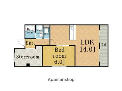 ハイツ三ツ池台(1SLDK/3階)の間取り写真