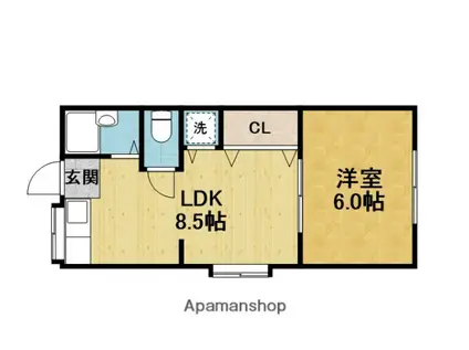 ジェーコーポ(1LDK/2階)の間取り写真
