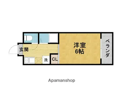 RIGEL岡町(1K/3階)の間取り写真