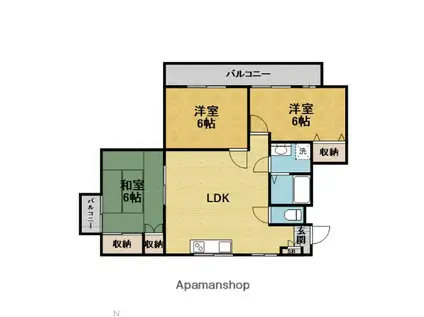ヴェールアッシュⅠ(3LDK/3階)の間取り写真