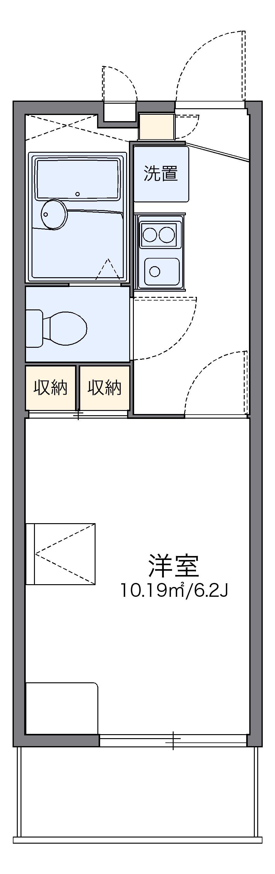 レオパレスパレス猪名寺3(1K/2階)の間取り写真