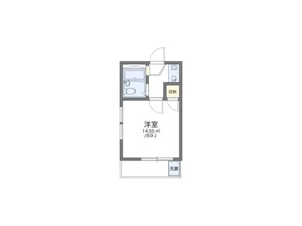 レオパレスサンクレール小戸(1K/2階)の間取り写真