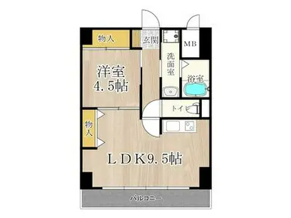 パークモダン新大阪(1LDK/4階)の間取り写真