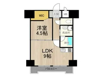 パークモダン新大阪(1LDK/2階)の間取り写真