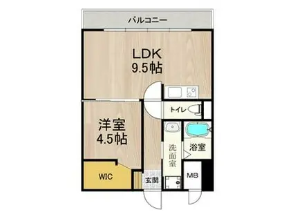 パークモダン新大阪(1LDK/8階)の間取り写真