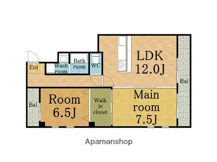 笹部ビル(2LDK/3階)の間取り写真