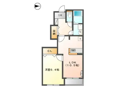 ステラス(1LDK/1階)の間取り写真