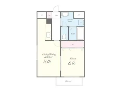 T-COURT(1LDK/1階)の間取り写真