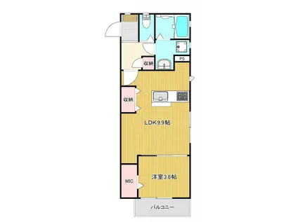 LUCIOLE山本(1LDK/2階)の間取り写真