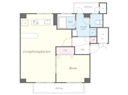 VIEW TERRACE売布 I(1LDK/1階)の間取り写真