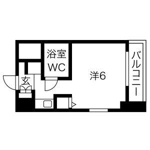 猪名寺パークマンションI(ワンルーム/8階)の間取り写真