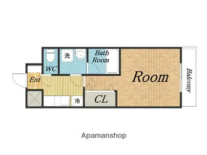 スプランディッドⅠ(1K/9階)の間取り写真