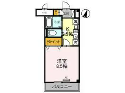 ツインステージ南花屋敷(1K/1階)の間取り写真