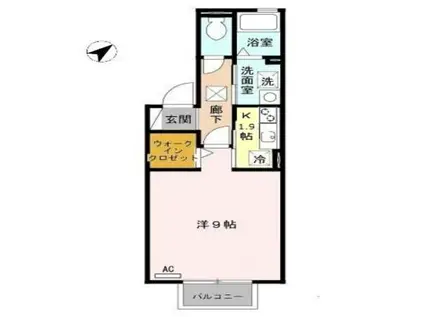 シャルマン松香園(1K/1階)の間取り写真