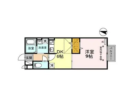 グランシャンブル(1K/2階)の間取り写真