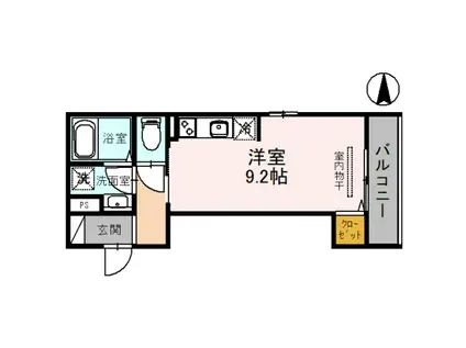 D-ROOM西台(ワンルーム/3階)の間取り写真