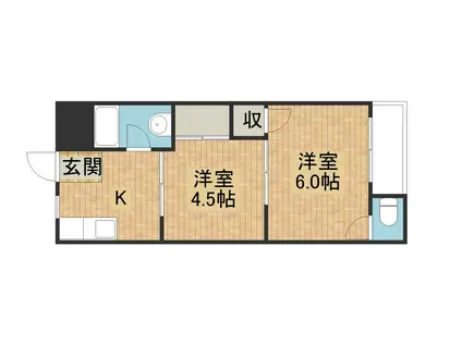 宮井マンション(1K/3階)の間取り写真