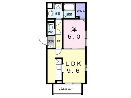 ブリリアンス(1LDK/2階)の間取り写真
