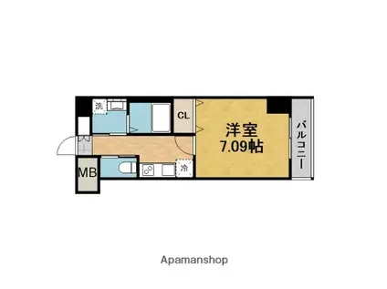 エメルミナ豊中岡町(1K/6階)の間取り写真