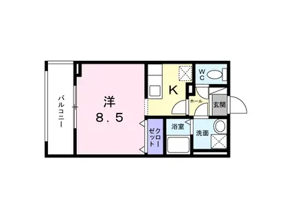 エクセル宝塚(1K/1階)の間取り写真