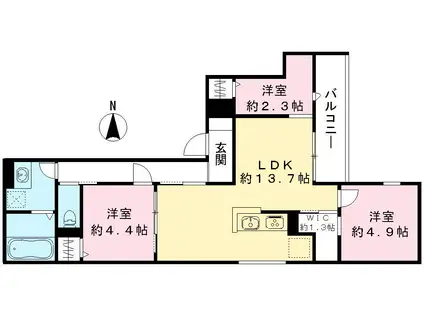 RIKO塚口(3LDK/1階)の間取り写真