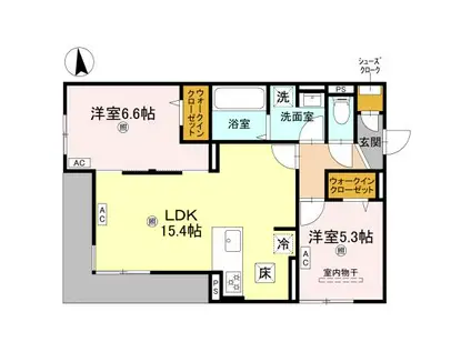 ARMOJOUR SOIR(2LDK/1階)の間取り写真