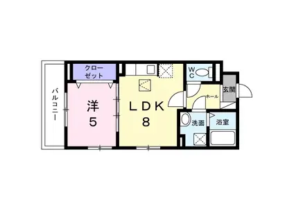 ズュートヴィント(1LDK/1階)の間取り写真