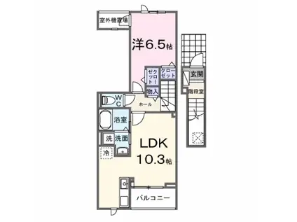 EXCEED宝塚(1LDK/2階)の間取り写真
