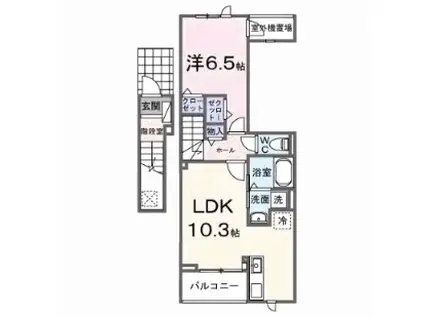 EXCEED宝塚(1LDK/2階)の間取り写真