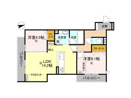 D-RESIDENCE荘園A(2LDK/2階)の間取り写真