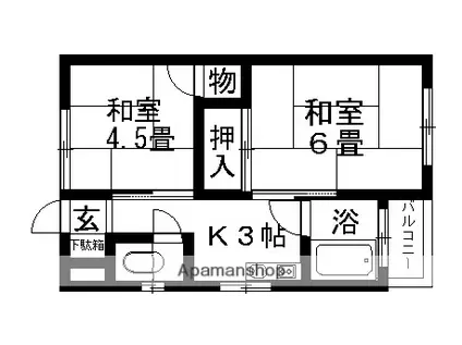 ウエダマンション(2K/3階)の間取り写真