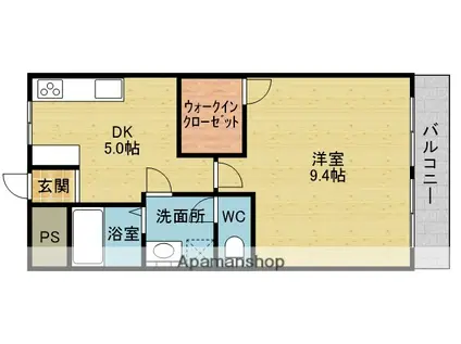 千里ロイヤルハイツ(1DK/1階)の間取り写真