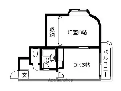 OT千里(1DK/2階)の間取り写真