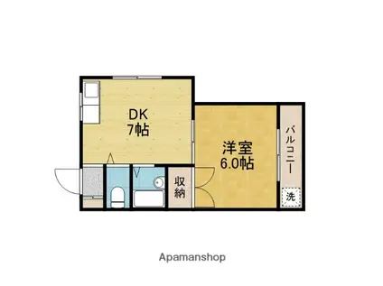 VIP岡町(1DK/1階)の間取り写真