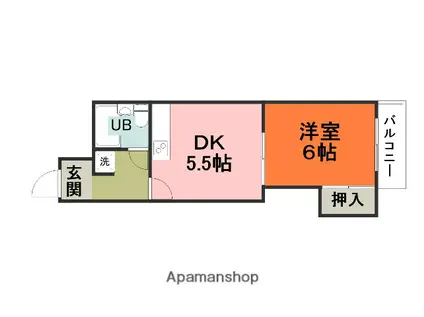 メゾンサプリーム(1DK/2階)の間取り写真