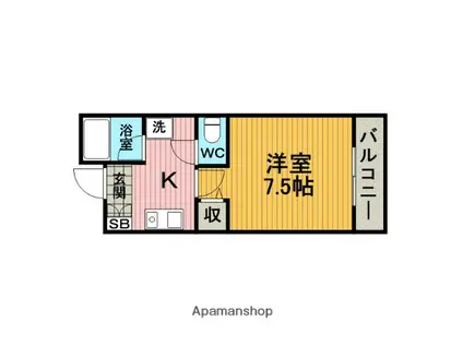 豊中東邦ハイツ(1K/1階)の間取り写真