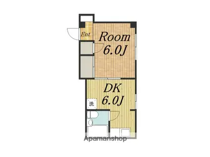 ゆたか3号館(1DK/4階)の間取り写真