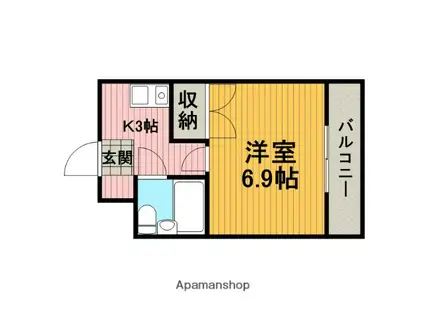 コーポ幸楽(1K/1階)の間取り写真