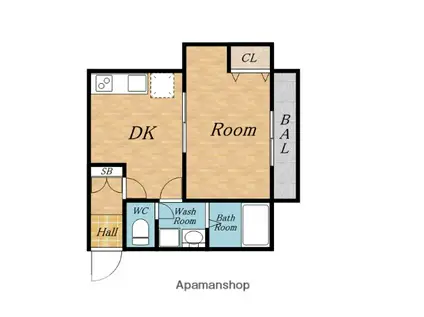 メゾン東栄豊南(1DK/3階)の間取り写真
