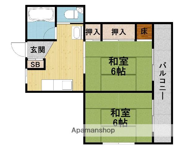 西村マンション(2DK/2階)の間取り写真